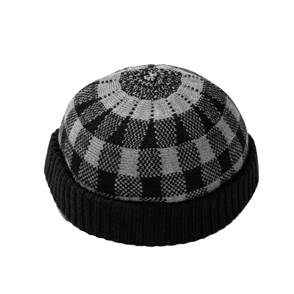 Polka Dot Melon Skin Hat Brimless Painter Hat Personalized Knitted Beanies Cap Men