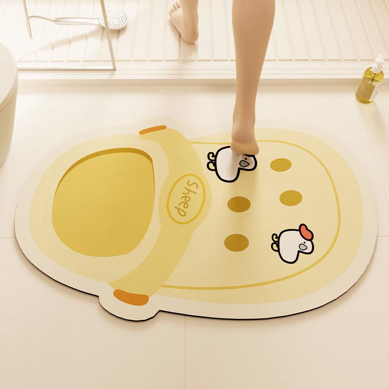 Cartoon Cute Bathroom Home Soft Diatom Mud Non-slip Floor Mat Toilet Absorbent Door Mat Household Toilet Floor Mat