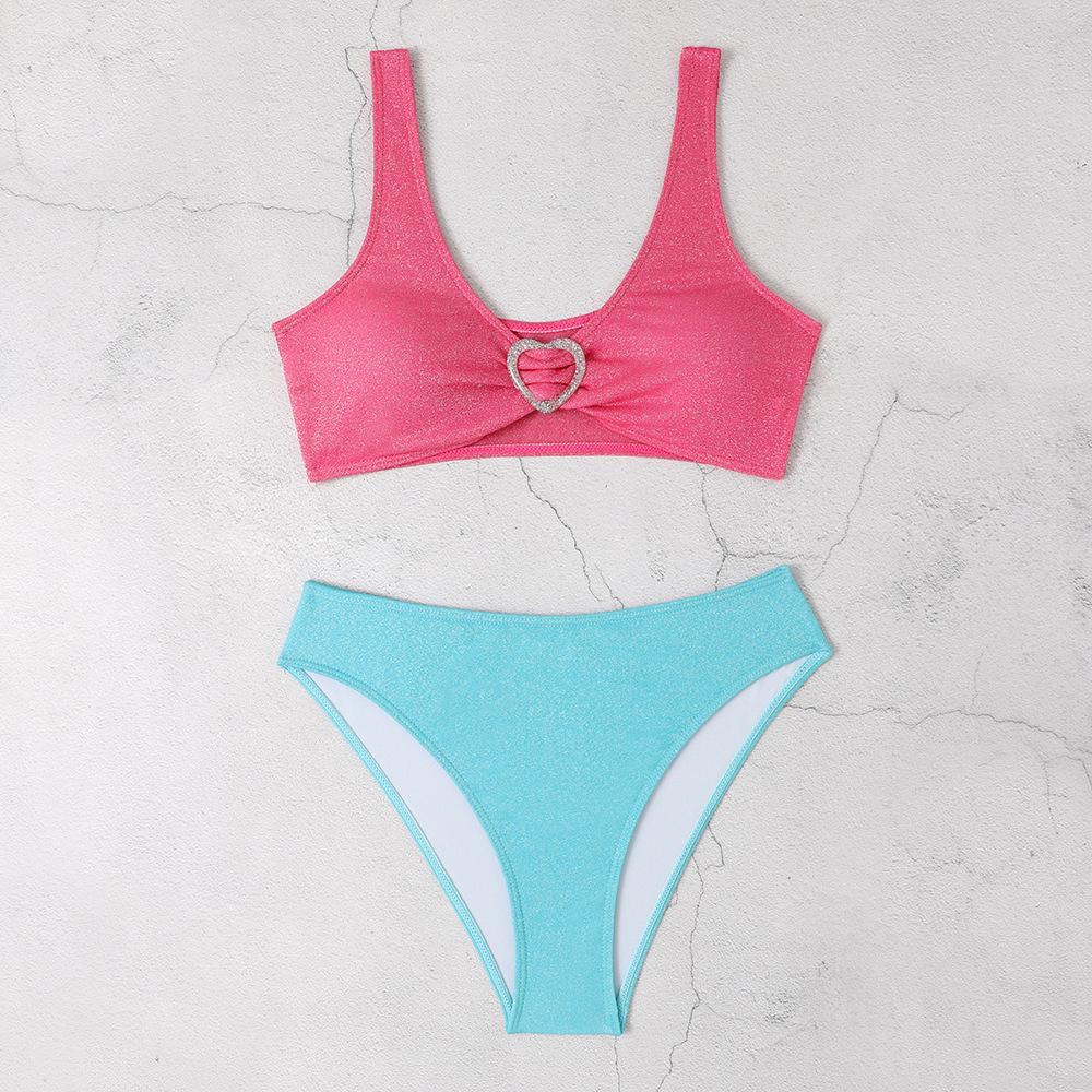 

Новое женское треугольное бикини с вырезом на спине и пряжкой в виде сердца Extra Large