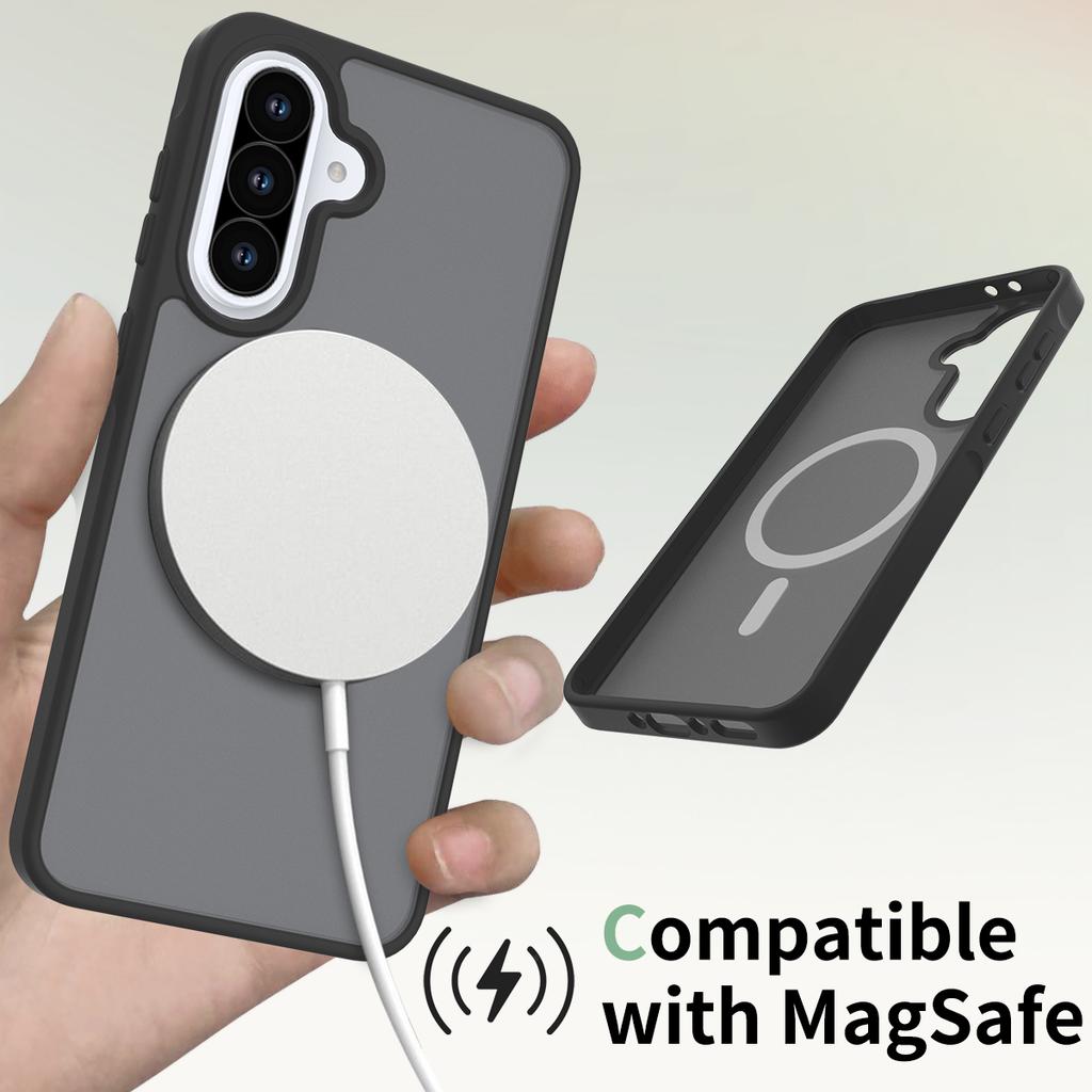 Für Samsung Galaxy A36 5G/A56 5G Hülle Kompatibel mit MagSafe TPU Rahmen Acryl Rückseite Handyhülle Skin Touch