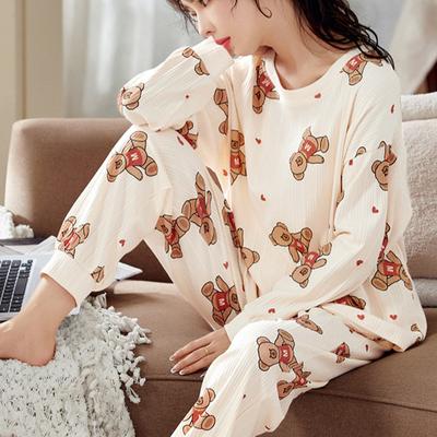Women Pajamas New Fashion Mens Womens Loungewear Cotton Sleepwear Spring Autumn Long Sleeve Cartoon Pajamas Suits