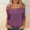 Womens Off Shoulder Top Short Sleeve Cut Out Detail Cross Strap Casual Blouse Summer Lightweight Knit Shirt