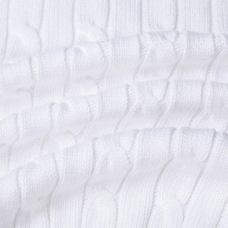 Polo Ralph Lauren SS23 Solid Color Logo Embroidered Cable Knit Sweater Women sweater White 211747397002