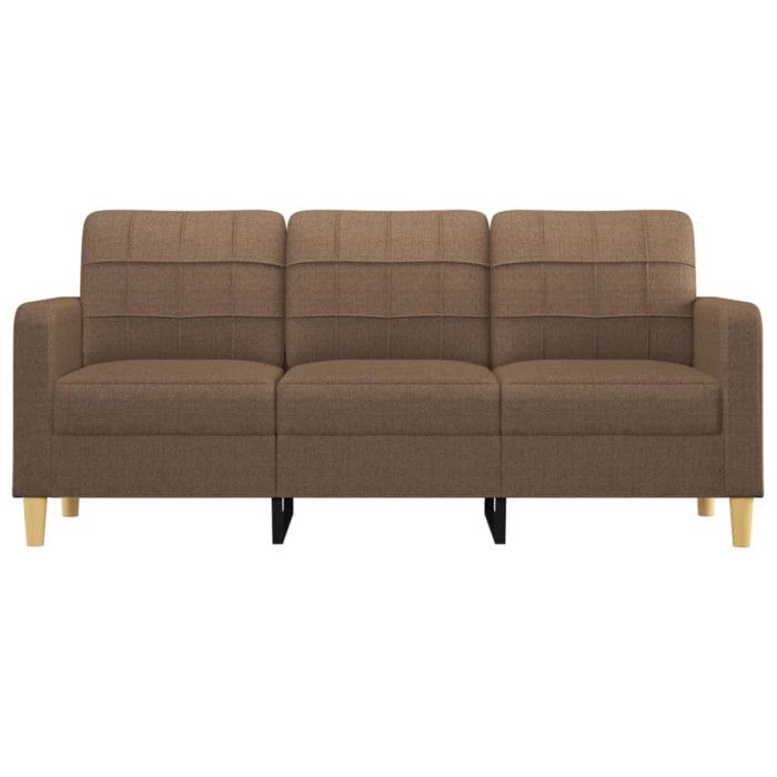 VidaXL Canapé à 3 places Marron 180 cm Tissu, canapé, canapé de salon, canapé à trois places, canapé rembourré, sièges de 359102