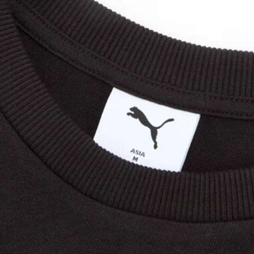 New PUMA Graphic Drop Shoulder Sleeve T Shirt Women's Black 01 632985-01