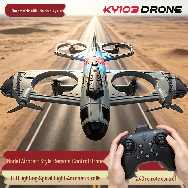 KY103 Stunt Kids' Durable RC Fighter Aircraft Model Quadcopter Toy Drone