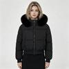 2026 European Style Women's Hooded Cotton Jacket with Fur Collar - High-End Feel, Warm, Waist-Cinched, Short Outerwear