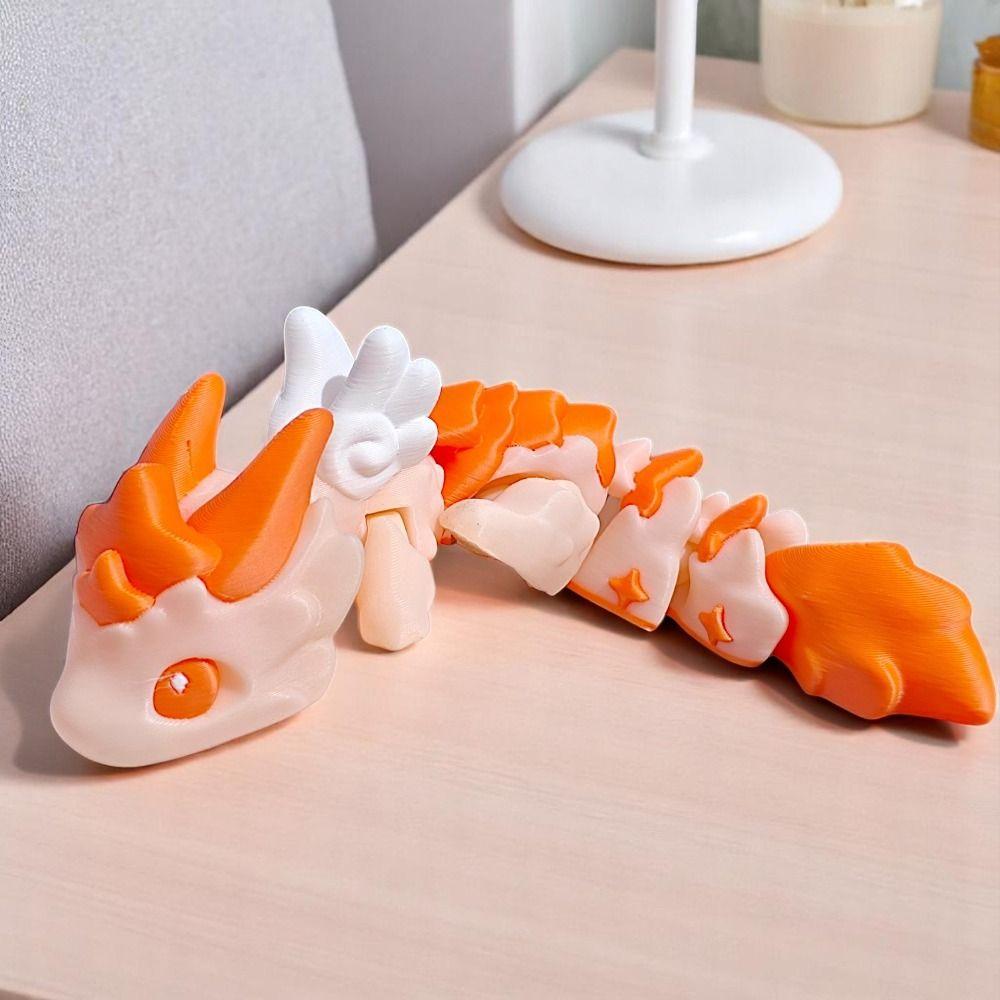 

Movable Joints Dragon Ornament Realistic Dragon Sculpture 3D Printed Dragon Model Kids style B