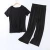 Japanese Summer Ladies Cotton Modal Short-sleeved Nine-point Pants Suit Home Service Suit Women's Large Size Home