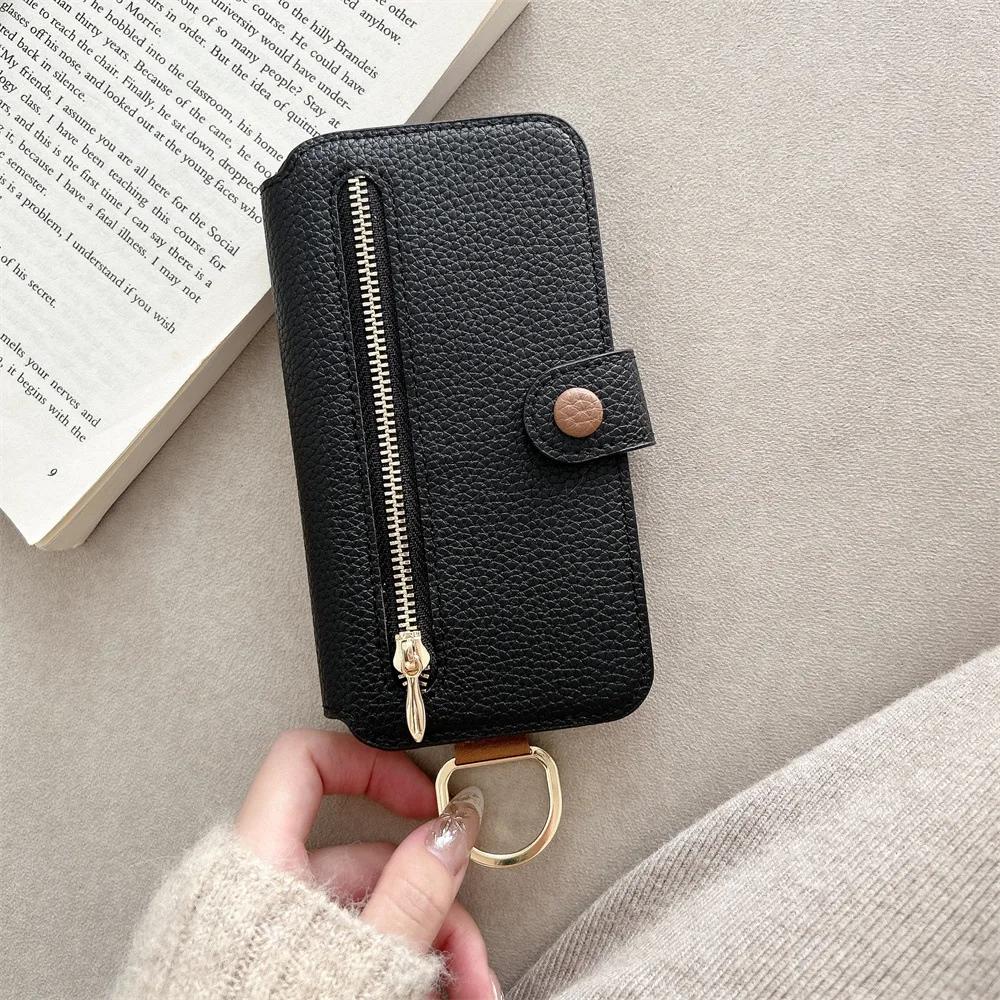 

Wrist Strap Wallet Card Slot Holder Flip Leather Phone Case for IPhone 17 Air 16E 16 15 14 13 12 Pro Max Plus Protective Cover iPhone17 Pro
