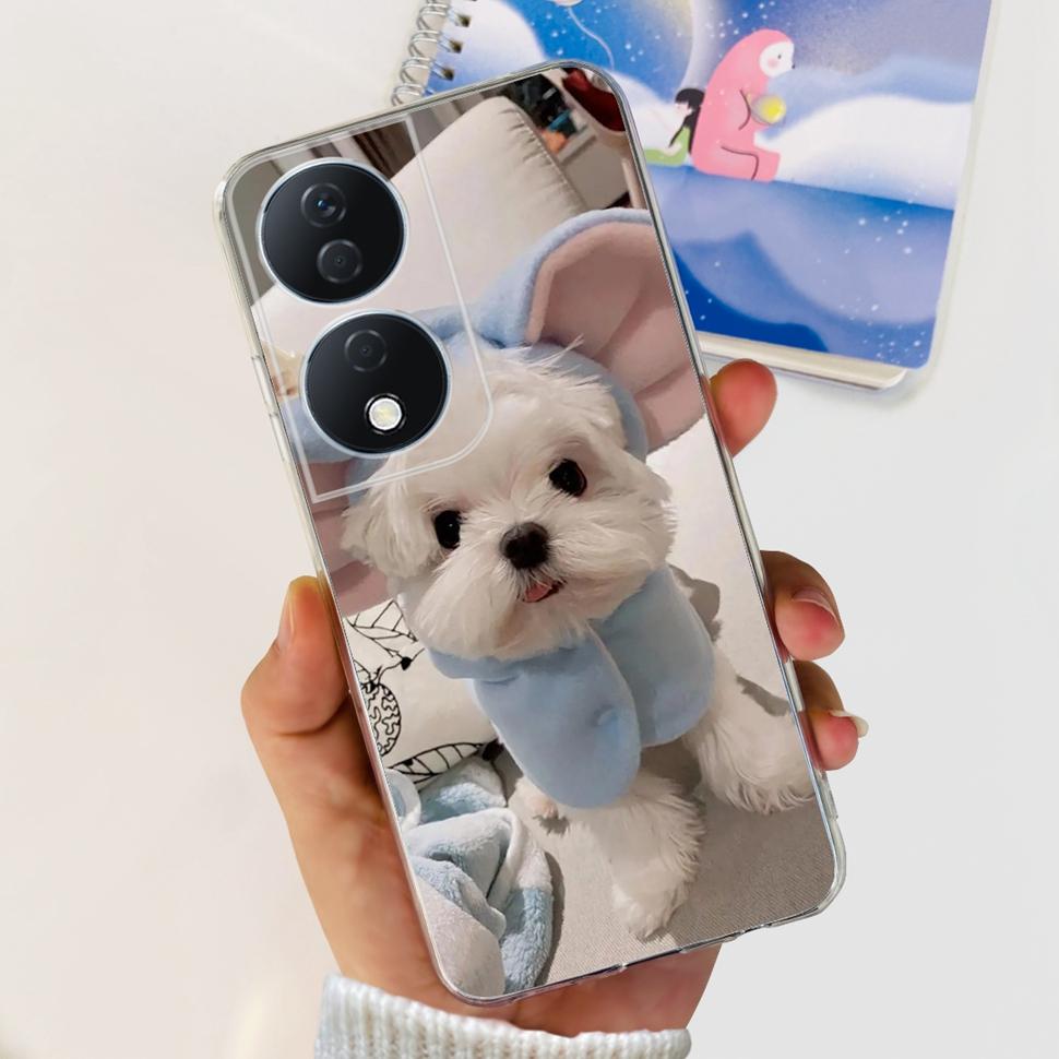 

For Honor X7b 5G Case Cute Cartoon Love Heart Cover Soft Silicone Phone Case For Huawei Honor X 7b X7b HonorX7b Bumper 6.8 Honor X7b 5G