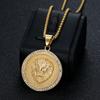 Europe, America, Jewelry, Gold-plated Diamond Round Brand Lion Head Pendant Fashionable and Exquisite Men's and Women's Jewelry Accessories