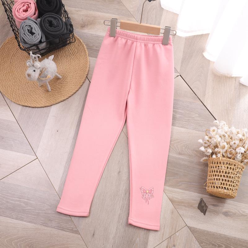 Girls' Fleece-Lined Leggings: Extra Thick, Casual Autumn/Winter 2023 Pants
