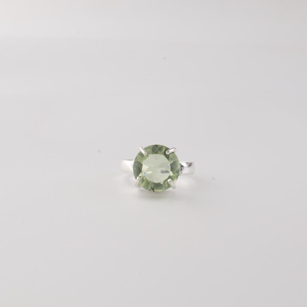 Green Amethyst Gemstone 925 Sterling Silver Jewelry Designer Pretty Ring Gift For Mother RR-72-12