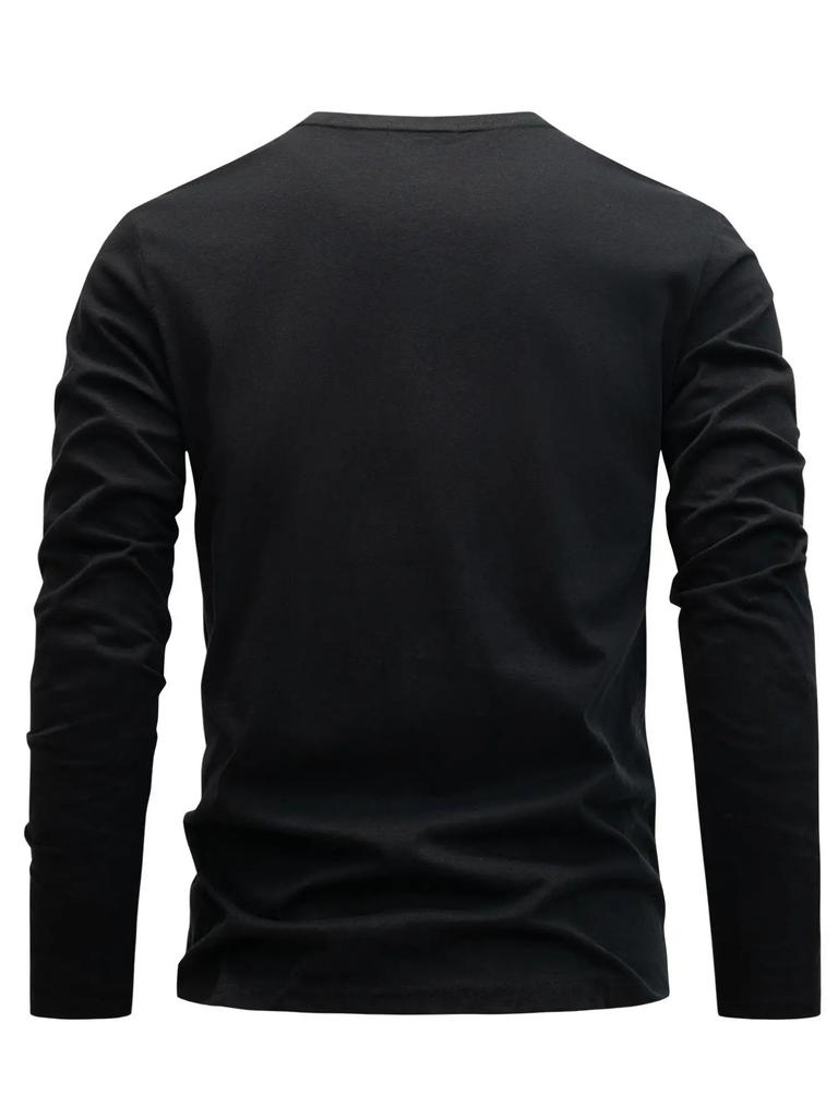 Neues Herren-Langarm-T-Shirt für Frühling und Herbst mit Streetwear-Mode und Komfort, bedruckt mit Buchstabenmuster