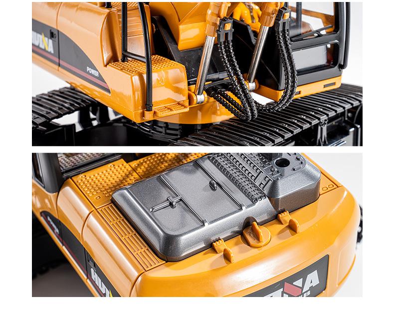 Huina 650 Alloy Excavator: 21-Channel Remote Control Toy Digger