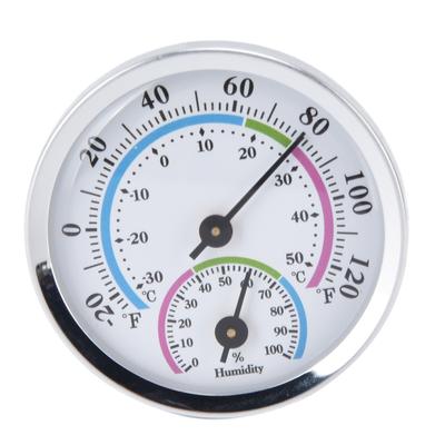 Mini Indoor Thermometer Hygrometer 2 In 1 Compact Structure Clear Scale Silver Humidity Monitor Gauge for Greenhouses