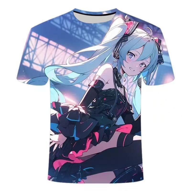 Summer 2025 T-shirt Anime Chuyin Series Future Short Sleeve Top 3D Printing Round Neck Children's Fashion for Children