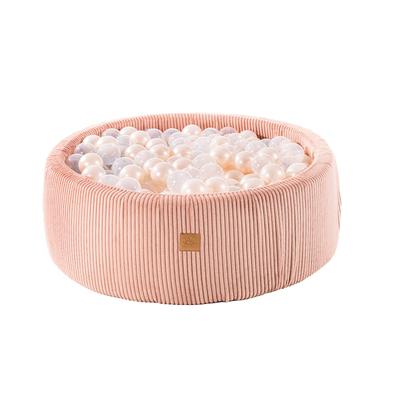 Round Ball Pit® 90x30cm with 200 Balls, Corduroy, Pink