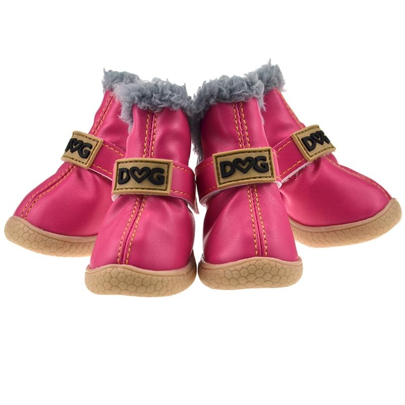 4 st Vinterhundskor Vattentäta Skor För Små Mellanstora Hundar VinterSnöskor För Hundar Varma Chihuahua Teddy Valpskor