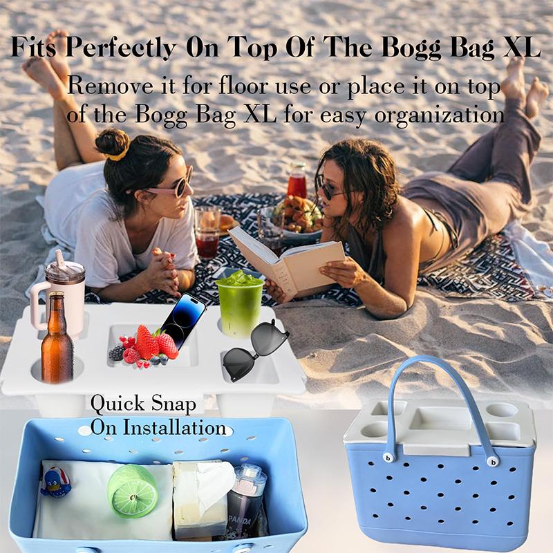 EVA Material Covered Beverage Compartment Tray, Suitable For Bogg Bags, The Best Choice For Outdoor Camping And Beach Travel.