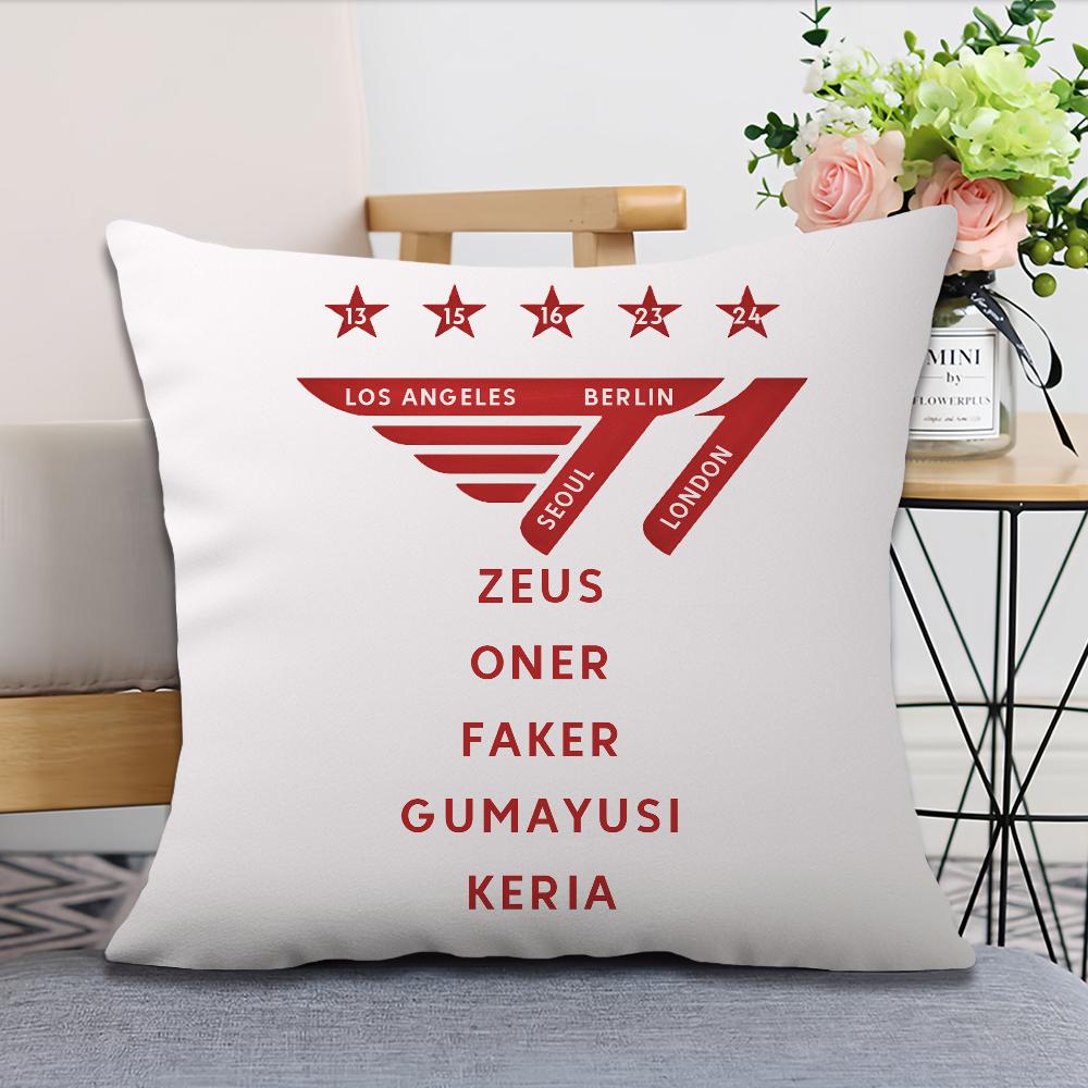 Faker LOLS SKT T1 2024 Five Champion Pillow Case Fan Style Square Home Decor Cushion Cover Design Printed