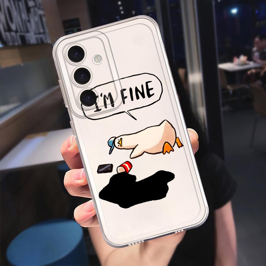 Cartoon Duck Case for Samsung Galaxy A57 A26 A24 A56 A25 A51 A34 A35 A52 A36 A37 A55 A54 A15 A52 A17 A14 A16 Phone Cover A23 A31