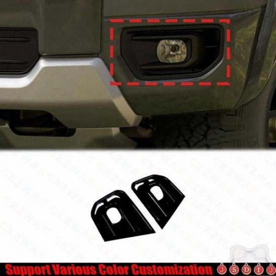 

For Ford Ranger -2024 Bright Black Car Front Fog Light Lamp Cover Trim 2*