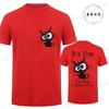 Everything Is Fine Black Cat Print Women Men T-Shirt, Soft Breathable Round Neck Short Sleeve Tee, Unisex Fun Quirky Style Tops