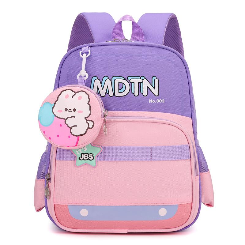 School bag fashionable new light children's backpack large capacity color matching student backpack spine bag