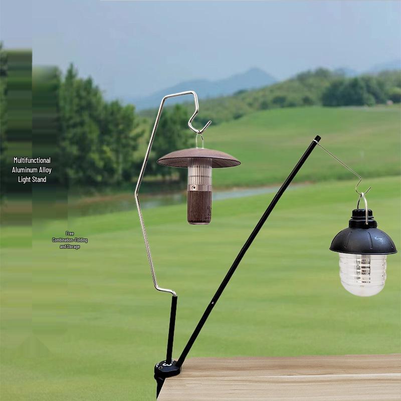 Outdoor Foldable Aluminum Alloy Tactical Lamp Stand for Camping