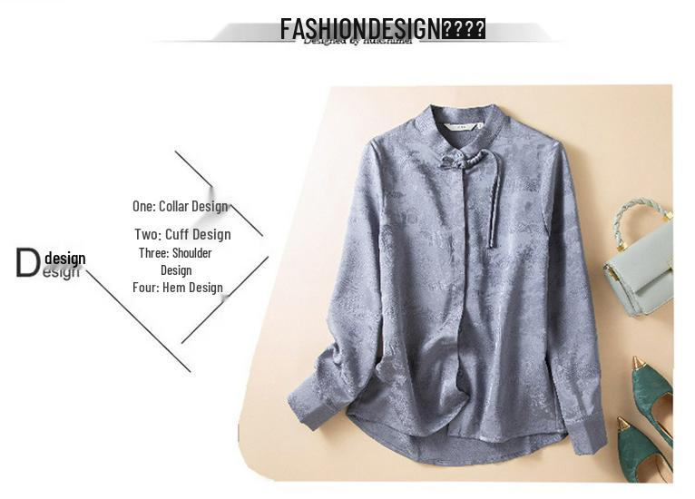 Women's 2026 Spring Chinese Style Slim Fit Long Sleeve Shirt