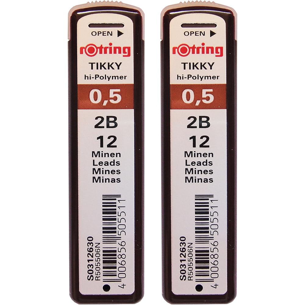Rotring Tikky Mechanical Pencil Refills 0.5mm 2B 12