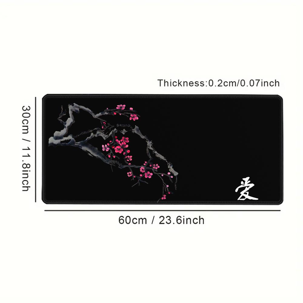 Cherry Blossom Ai Mouse Pad, Minimalist Japanese Desk Decor Cute HD Extended Gaming Keyboard Mats Large 90x40cm XXL Gamer