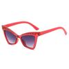 Fashion Cat Eye Sunglasses Boys Girls Sparkle Ornament Anti Uv Gradient Lens Holiday Outdoor Children Eyewear