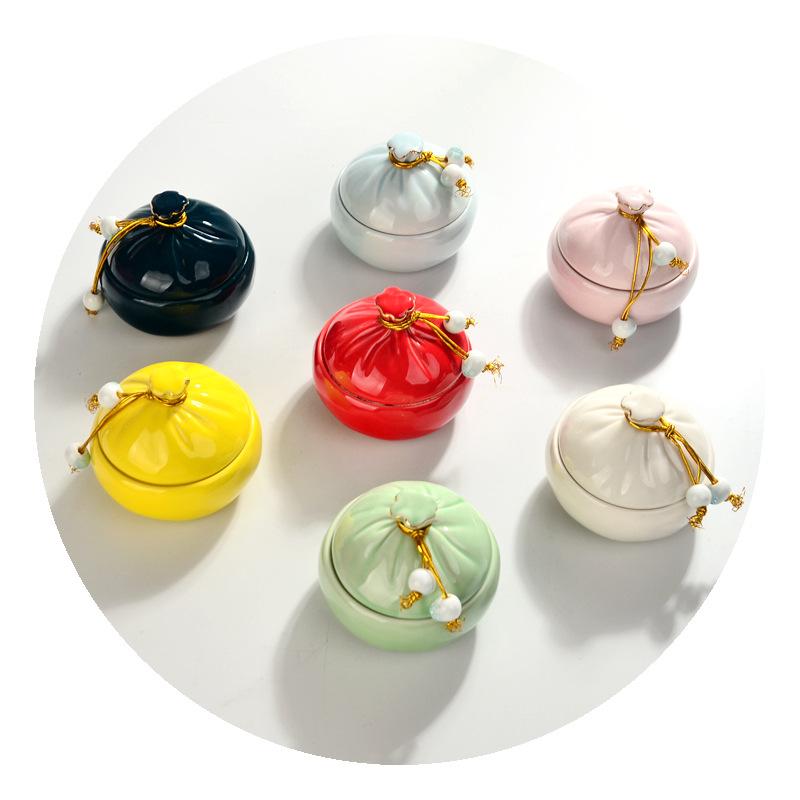 Creative Mini Ceramic Storage Jar Portable Travel Tea Can Crafts Household Food Candy Storage Jar Home Decoration Furnishings