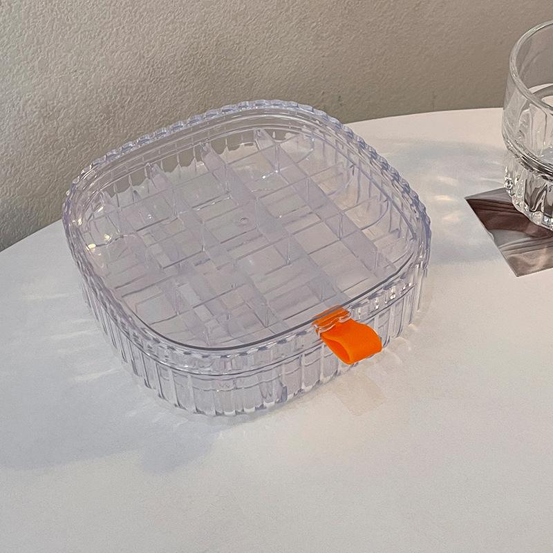 Anti-oxidation earrings transparent storage box portable dustproof multi-layer necklace jewelry box ring jewelry box