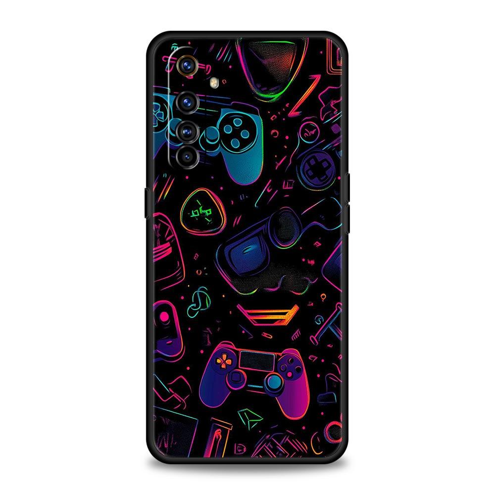 Game Controller Graphic Soft TPU For Realme 13 12 11 10 9 Pro Plus GT3 GT2 C21 C25 C35 C53 C55 C67 Pro 5G Phone Case Cover Capas