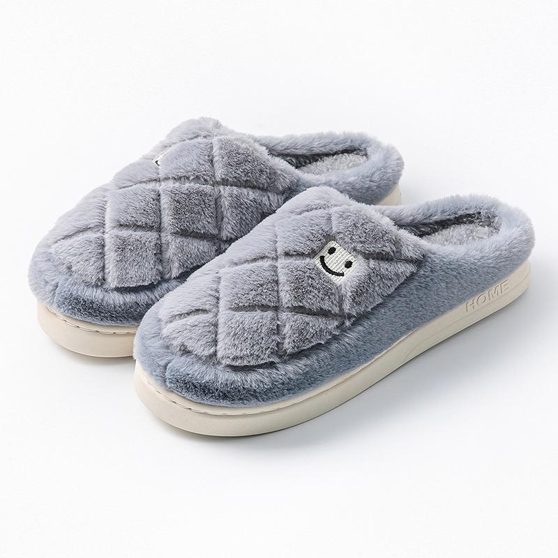 New mesh home cotton slippers men's warm, non-slip and non-smelly feet wear-resistant and durable winter indoor cotton shoes