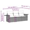 3-teiliges Gartensofa-Set mit Kissen Schwarzes Poly-Rattan