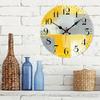 2D Flat Wooden Wall Clock Silent Quartz Movement Hand-Painted Clock Home Office Bedroom Living Room Digital Analog Clock Decoration