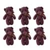 6/1s Mini Bear Plush Keychain Colorful Bear Stuffed Toy School Bag Pendant Teddy Doll Graduation Party Supplies Wedding Gift