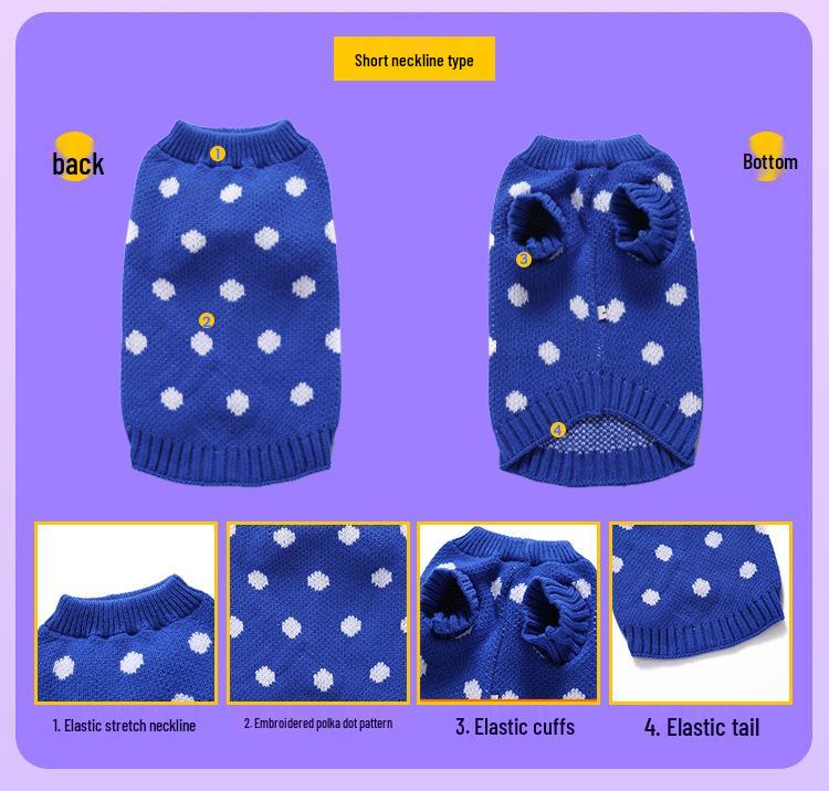 Autumn/Winter High Neck Christmas Dog Sweater - Warm Knitwear for Pets
