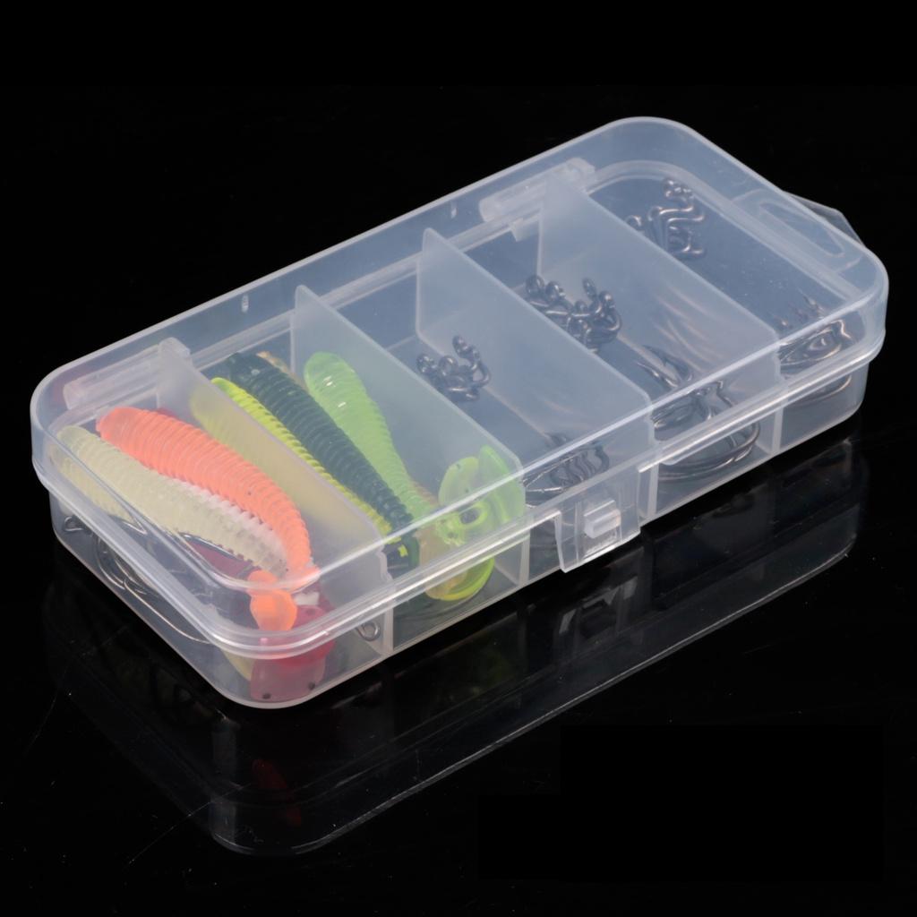 Mavllos Cârlig de pescuit în mare Momeală moale Combo 2#1#1/0#2/0#3/0# Set de cârlig de momeală pentru crap cu vierme Set cârlig cu cutie