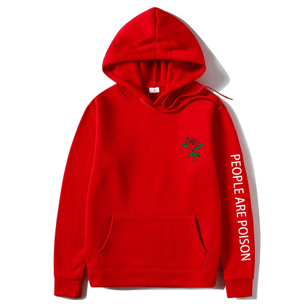2023 podzim zima nová mikina s kapucí pánská móda mikina s červenou růží a potiskem podzim zima streetwear muži ženy ležérní svetr s kapucí pánské