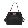 Simple lock trendy women's turn lock texture personality temperament solid color casual shoulder crossbody portable