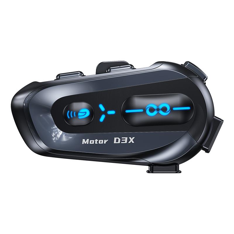 600M Intercom Bluetooth 5.3 EDR Helmet Headset with Music Sharing Motorcycle Wireless Earphone Hands-free Call Anti-interference Headphone for 6 Rider