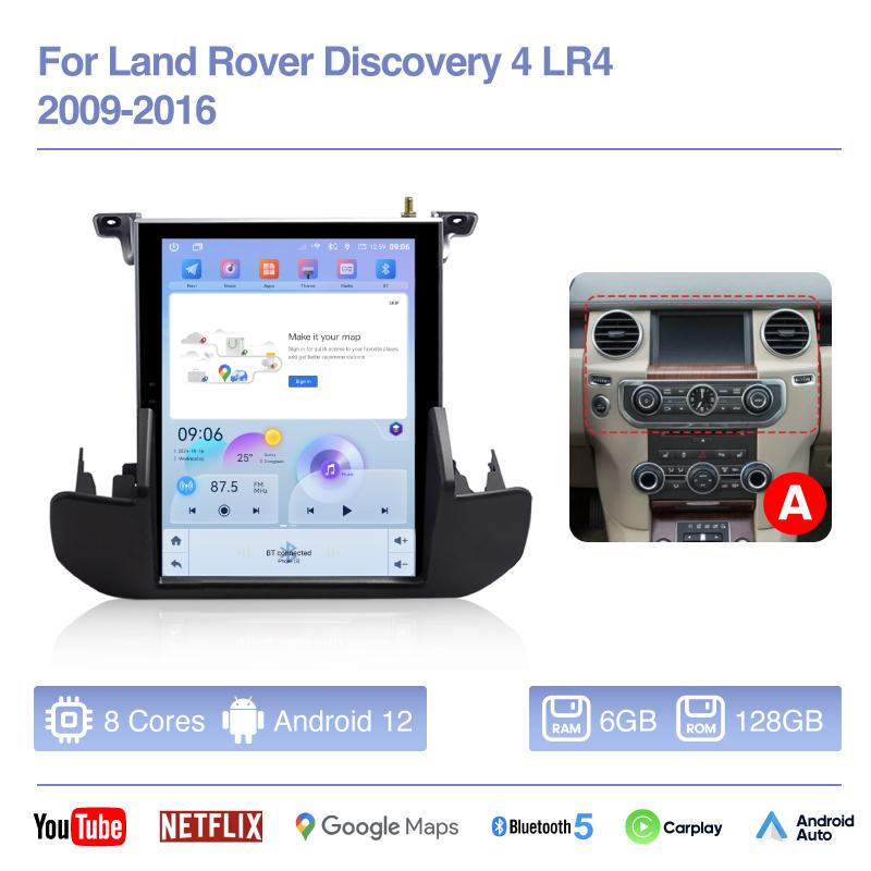 10.4 " Car multimedia Video player For Land Rover Discovery 4 LR4 2009-2016 GPS navigation Android12 Carplay 4G wifi 360camera