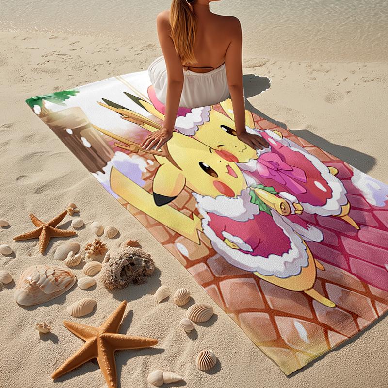 Pika And Friends In Spring Beach Towel, Super Soft Microfiber, Gift for Her/Him, Birthday, for Pool, Beach, Travel, Home Decor Fan gifts