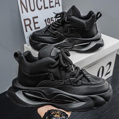 Men's Shoes Lace-up Sneakers 2025 Men Platform Casual Shoes Outdoor Comfortable Soft Soled Running Shoes Tênis Masculino